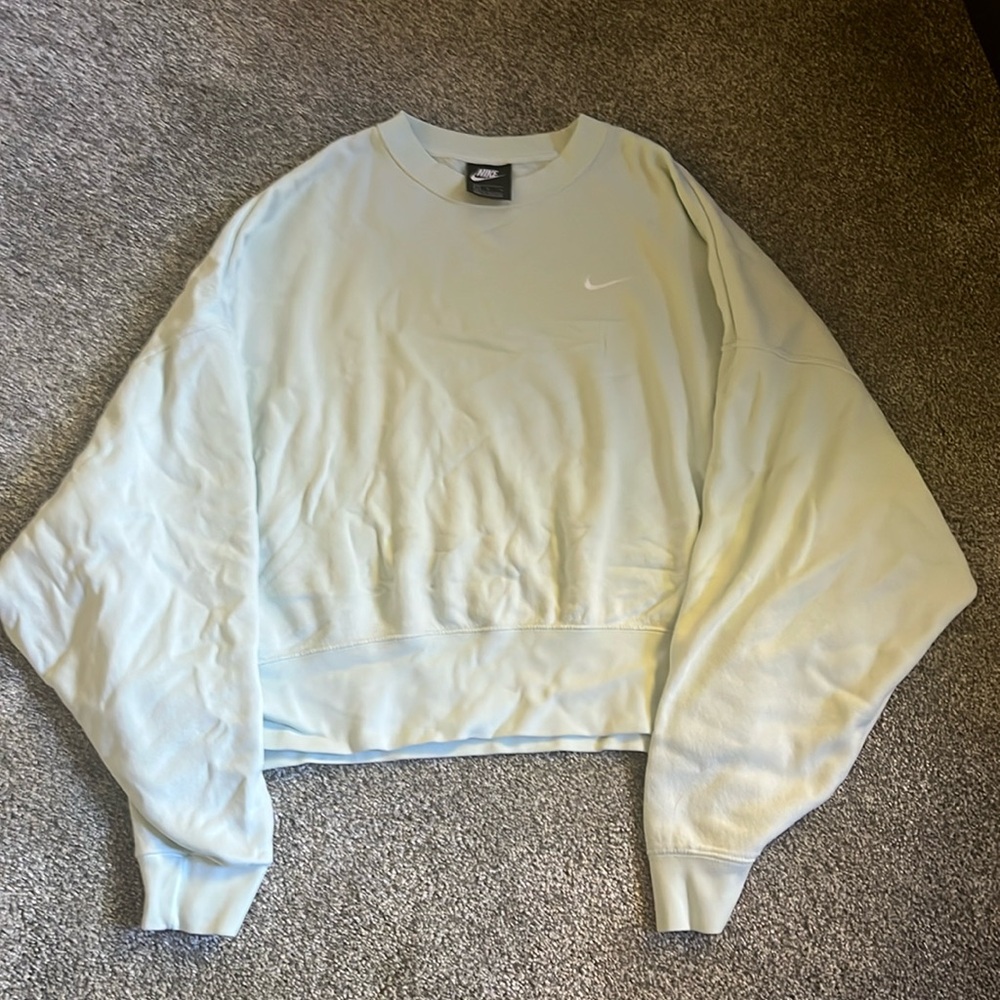 Large light teal oversized Nike crew neck sweatshirt